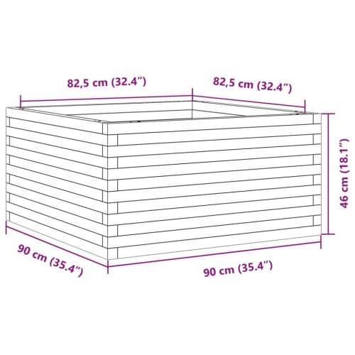 Vrtna sadilica 90 x 90 x 46 cm od masivne borovine - Prirodna boja bora 90 x 90 x 46 cm 1 Cijena