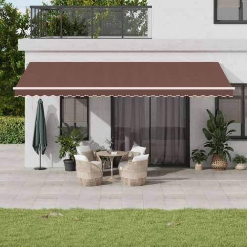 Tenda na ručno uvlačenje s LED smeđa 600 x 300 cm - Smeđa i bijela 600 x 300 cm 1 Cijena
