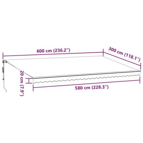 Tenda na ručno uvlačenje s LED smeđa 600 x 300 cm - Smeđa i bijela 600 x 300 cm 1 Cijena