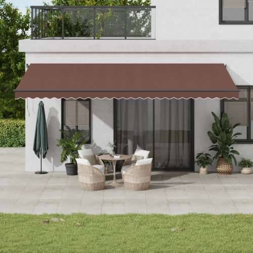 Tenda na ručno uvlačenje s LED smeđa 600 x 300 cm - Smeđa 600 x 300 cm 1 Cijena