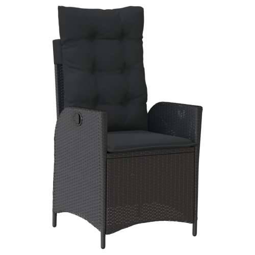 Vrtna garnitura - 9-dijelni vrtni blagovaonski set s jastucima crni od poliratana - Crna 190 x 90 x 75 cm Bez naslona za noge 8 Cijena
