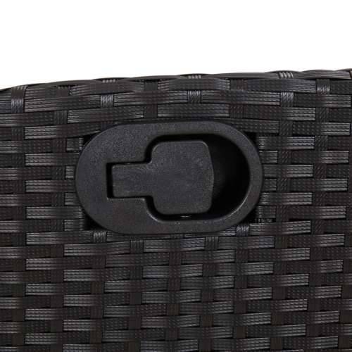Vrtna garnitura - 9-dijelni vrtni blagovaonski set s jastucima crni od poliratana - 200 x 100 x 74 cm Bez naslona za noge 8 Cijena
