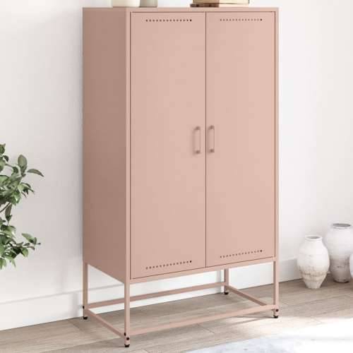 Visoka komoda ružičasta 68,5 x 38,5 x 123,5 cm čelična - Ružičasta 1 Cijena