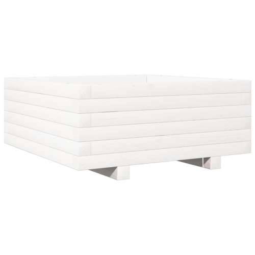 Vrtna sadilica bijela 60x60x26,5 cm od masivne borovine Cijena