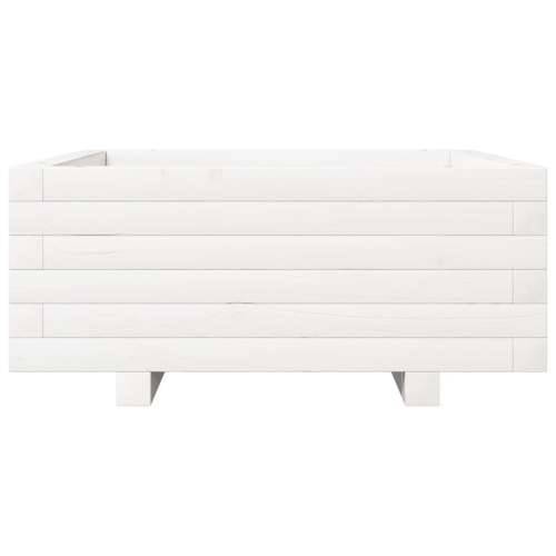 Vrtna sadilica bijela 60x60x26,5 cm od masivne borovine Cijena