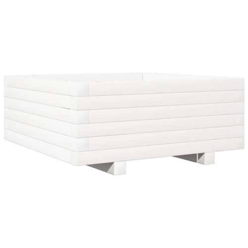 Vrtna sadilica bijela 60x60x26,5 cm od masivne borovine Cijena