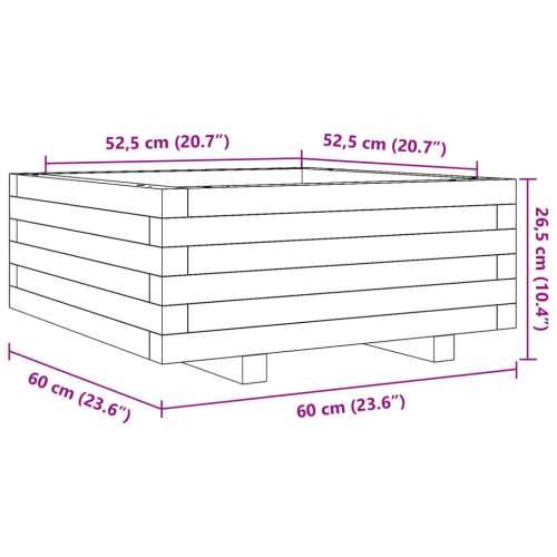 Vrtna sadilica bijela 60x60x26,5 cm od masivne borovine Cijena