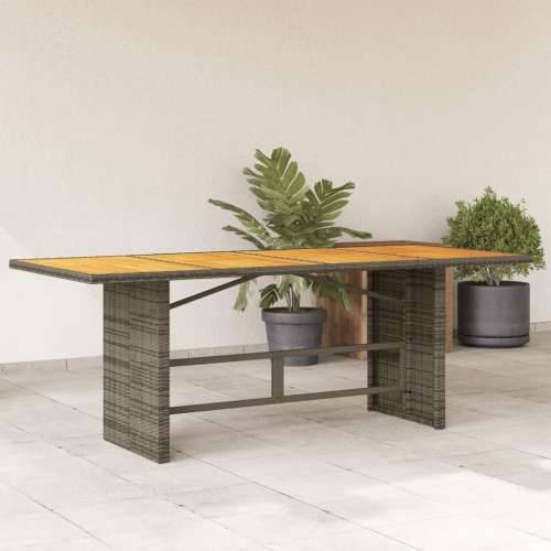 Vrtni stol s pločom od drva bagrema sivi 190x80x75 cm poliratan - Siva 1 bagrem Cijena