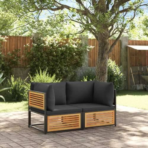 Kutna vrtna sofa s jastucima od masivnog drva bagrema - Antracit 1 kutna sofa Cijena