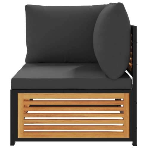 Kutna vrtna sofa s jastucima od masivnog drva bagrema - Antracit 1 kutna sofa Cijena