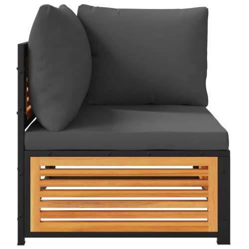 Kutna vrtna sofa s jastucima od masivnog drva bagrema - Antracit 1 kutna sofa Cijena