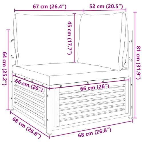 Kutna vrtna sofa s jastucima od masivnog drva bagrema - Antracit 1 kutna sofa Cijena