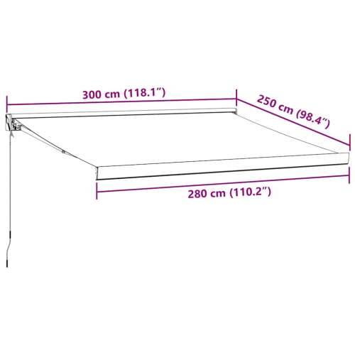 Tenda na ručno uvlačenje bordo 300 x 250 cm - boja burgundca i bijela 300 x 250 cm 1 Cijena