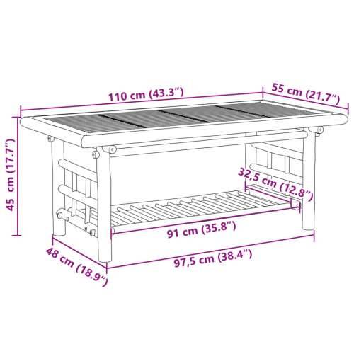 Stolić za kavu 110 x 55 x 45 cm bambus - 110 x 55 x 45 cm 1 Cijena