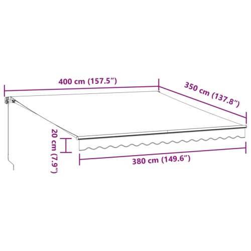 Tenda na ručno uvlačenje smeđa 400 x 350 cm - Smeđa i bijela 400 x 350 cm 1 Cijena