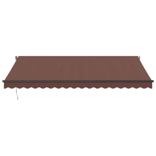 Tenda na ručno uvlačenje s LED svjetlima smeđa 450 x 350 cm - Smeđa 450 x 350 cm 1 Cijena
