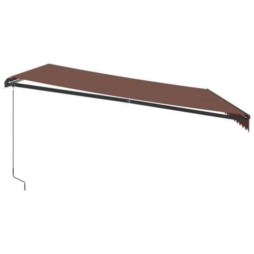 Tenda na ručno uvlačenje s LED svjetlima smeđa 450 x 350 cm - Smeđa 450 x 350 cm 1 Cijena