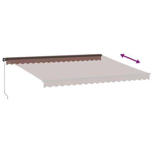Tenda na ručno uvlačenje s LED svjetlima smeđa 450 x 350 cm - Smeđa 450 x 350 cm 1 Cijena