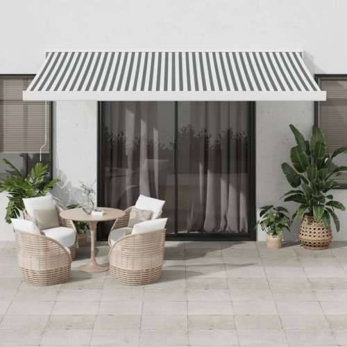 Tenda na uvlačenje antracit-bijela 4,5x3 m tkanina i aluminij - Antracit i bijela 450 x 300 cm 1 Cijena