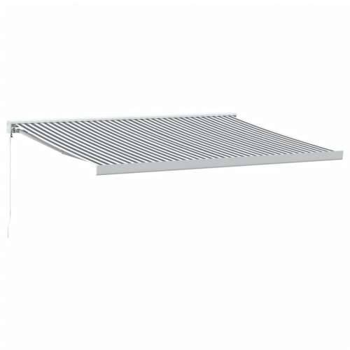 Tenda na uvlačenje antracit-bijela 4,5x3 m tkanina i aluminij - Antracit i bijela 450 x 300 cm 1 Cijena