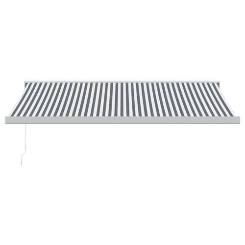 Tenda na uvlačenje antracit-bijela 4,5x3 m tkanina i aluminij - Antracit i bijela 450 x 300 cm 1 Cijena