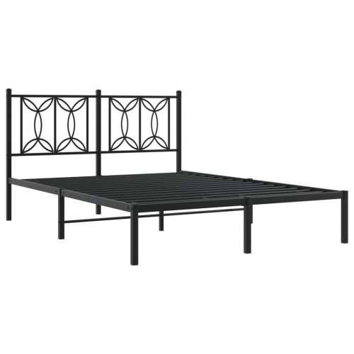 Metalni okvir za krevet s uzglavljem crni 135x190 cm - Crna 135 x 190 cm s uzglavljem Cijena