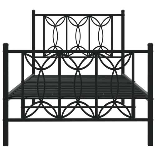 Metalni okvir kreveta uzglavlje i podnožje crni 90x190 cm - Crna 90 x 190 cm s uzglavljem i podnožjem Cijena