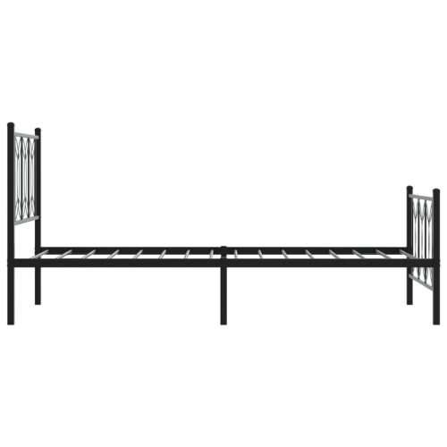 Metalni okvir kreveta uzglavlje i podnožje crni 90x190 cm - Crna 90 x 190 cm s uzglavljem i podnožjem Cijena