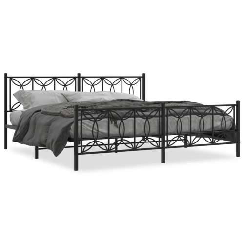 Metalni okvir kreveta uzglavlje i podnožje crni 193x203 cm - Crna 193 x 203 cm s uzglavljem i podnožjem Cijena