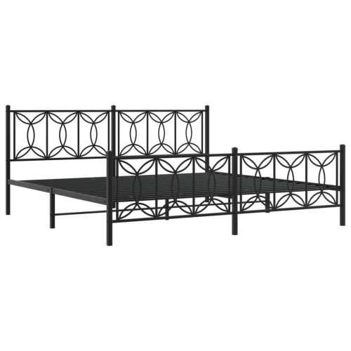 Metalni okvir kreveta uzglavlje i podnožje crni 193x203 cm - Crna 193 x 203 cm s uzglavljem i podnožjem Cijena