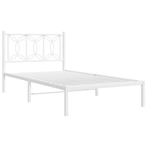 Metalni okvir za krevet s uzglavljem bijeli 107x203 cm - Bijela 107 x 203 cm s uzglavljem Cijena