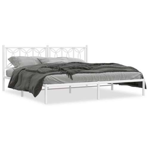 Metalni okvir za krevet s uzglavljem bijeli 200x200 cm - Bijela 200 x 200 cm s uzglavljem Cijena