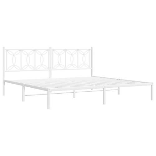 Metalni okvir za krevet s uzglavljem bijeli 200x200 cm - Bijela 200 x 200 cm s uzglavljem Cijena