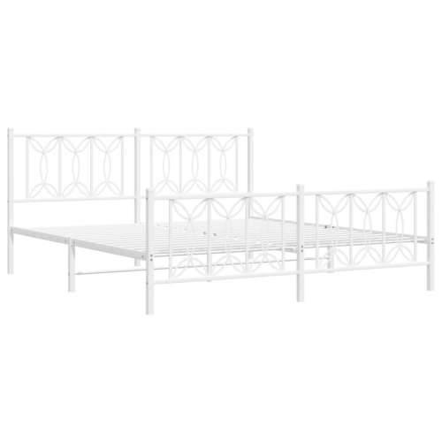 Metalni okvir kreveta uzglavlje i podnožje bijeli 180x200 cm - Bijela 180 x 200 cm s uzglavljem i podnožjem Cijena