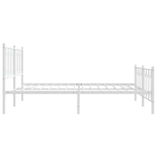 Metalni okvir kreveta uzglavlje i podnožje bijeli 180x200 cm - Bijela 180 x 200 cm s uzglavljem i podnožjem Cijena