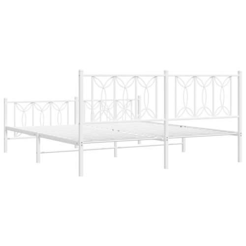 Metalni okvir kreveta uzglavlje i podnožje bijeli 180x200 cm - Bijela 180 x 200 cm s uzglavljem i podnožjem Cijena