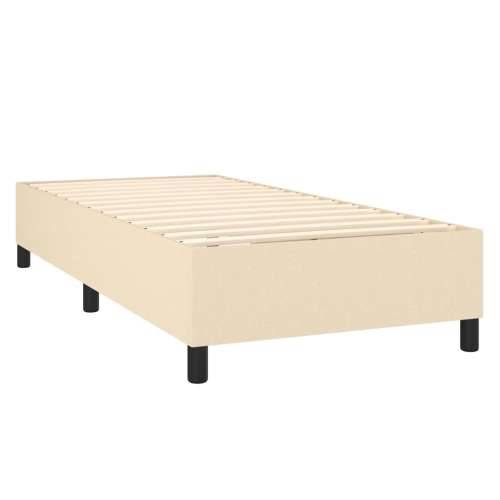 Krevet s oprugama i madracem krem 90 x 190 cm od tkanine - Krema 90 x 190 cm Blok s kvadratima Cijena