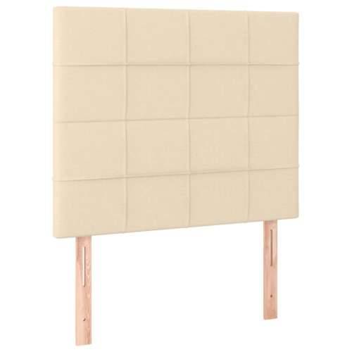Krevet s oprugama i madracem krem 90 x 190 cm od tkanine - Krema 90 x 190 cm Blok s kvadratima Cijena