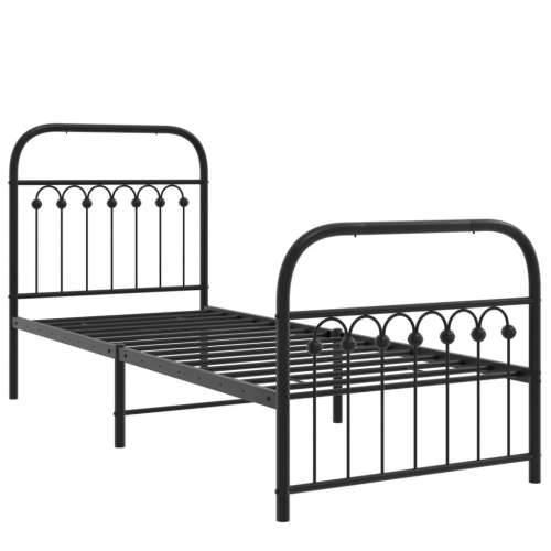 Metalni okvir kreveta uzglavlje i podnožje crni 80x200 cm - Crna 80 x 200 cm s uzglavljem i podnožjem Cijena