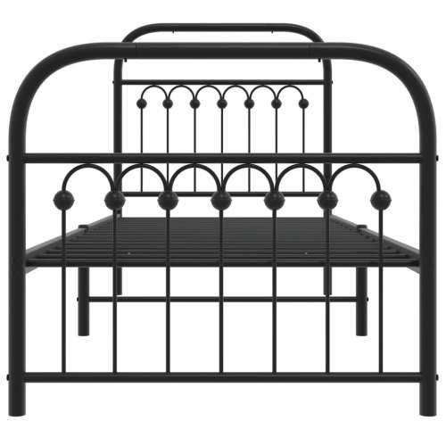 Metalni okvir kreveta uzglavlje i podnožje crni 80x200 cm - Crna 80 x 200 cm s uzglavljem i podnožjem Cijena