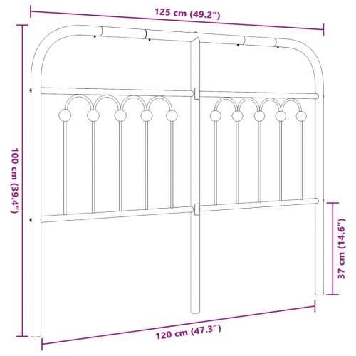 Metalno uzglavlje bijelo 120 cm - Bijela 120 cm 1 Cijena