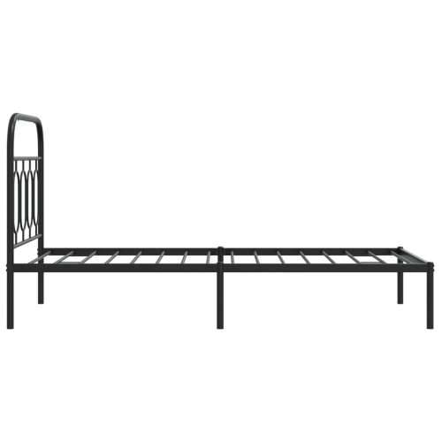 Metalni okvir za krevet s uzglavljem crni 90x190 cm - Crna 90 x 190 cm s uzglavljem Cijena