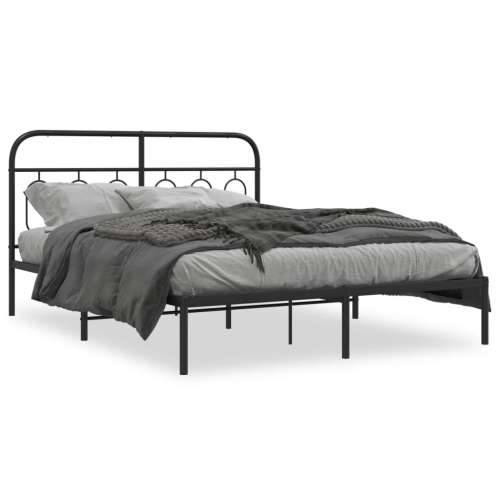Metalni okvir za krevet s uzglavljem crni 135x190 cm - Crna 135 x 190 cm s uzglavljem Cijena