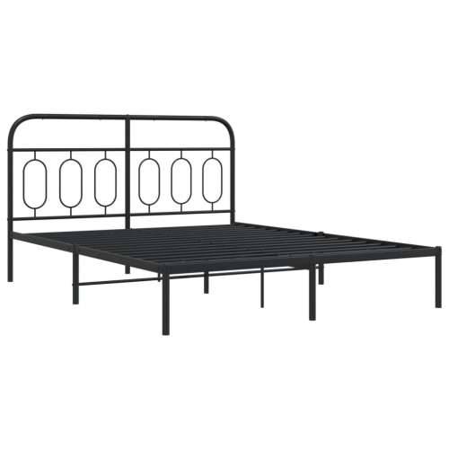 Metalni okvir za krevet s uzglavljem crni 135x190 cm - Crna 135 x 190 cm s uzglavljem Cijena
