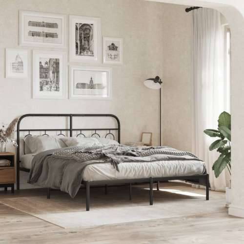 Metalni okvir za krevet s uzglavljem crni 135x190 cm - Crna 135 x 190 cm s uzglavljem Cijena