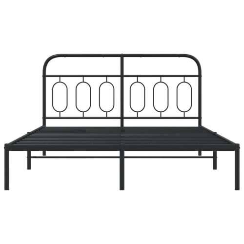 Metalni okvir za krevet s uzglavljem crni 135x190 cm - Crna 135 x 190 cm s uzglavljem Cijena