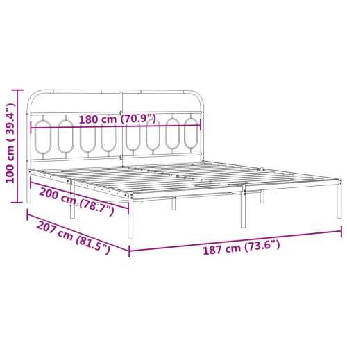 Metalni okvir za krevet s uzglavljem crni 180x200 cm - Crna 180 x 200 cm s uzglavljem Cijena