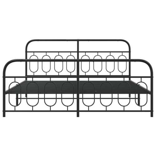 Metalni okvir kreveta uzglavlje i podnožje crni 183x213 cm - Crna 183 x 213 cm s uzglavljem i podnožjem Cijena