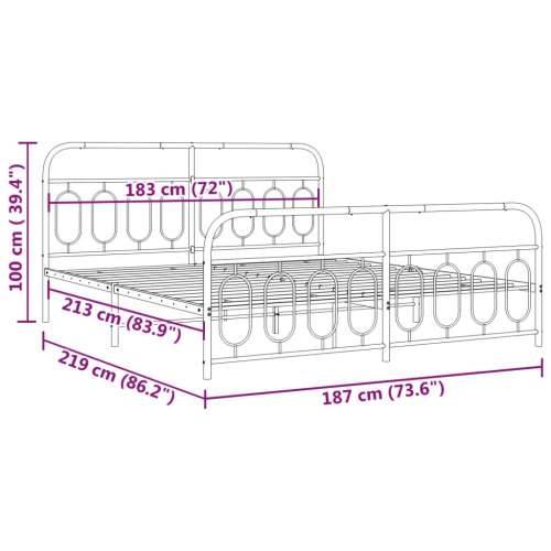 Metalni okvir kreveta uzglavlje i podnožje crni 183x213 cm - Crna 183 x 213 cm s uzglavljem i podnožjem Cijena