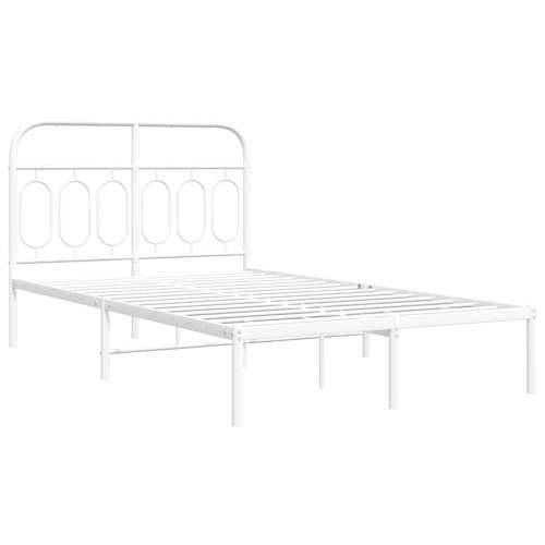 Metalni okvir za krevet s uzglavljem bijeli 120 x 190 cm - Bijela 120 x 190 cm s uzglavljem Cijena